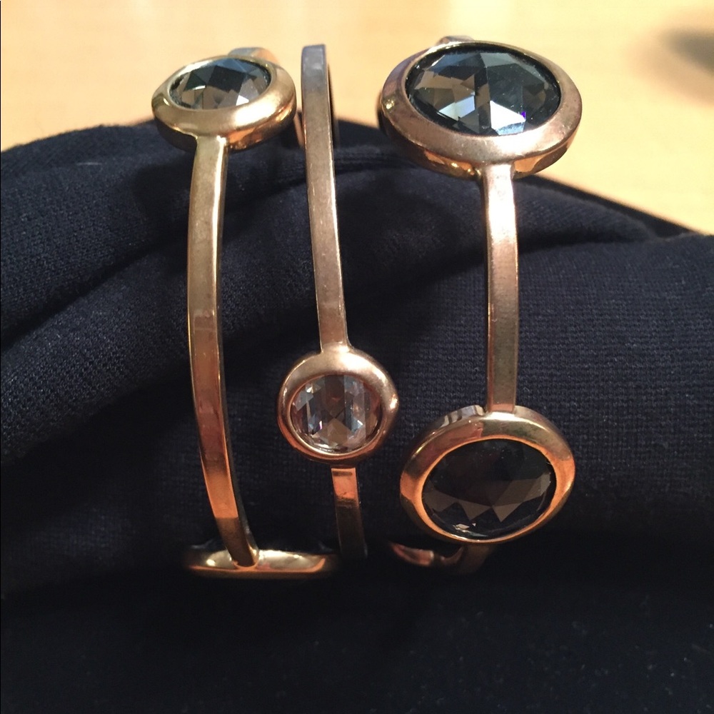 3 Henri Bendel Multi-Stone Bangle Bracelets - Picture 2 of 5